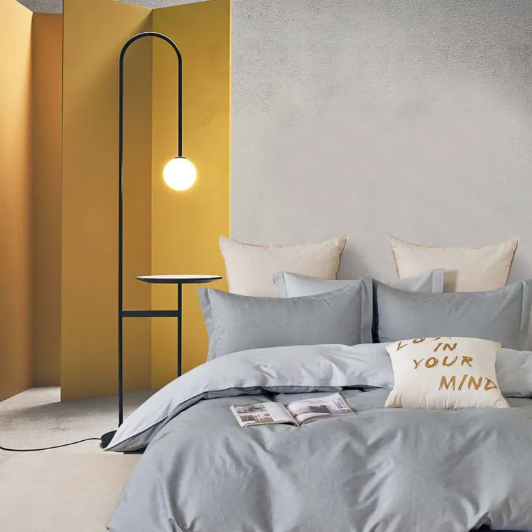 Bed linen set “Plain grey”, ranforce, king